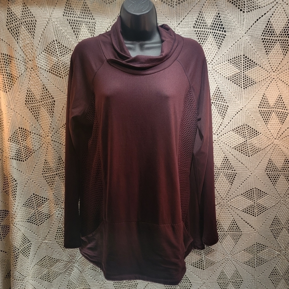 Maurices Sweatshirt Womens Large, Purple In Motion Active Long Sleeve Stretch